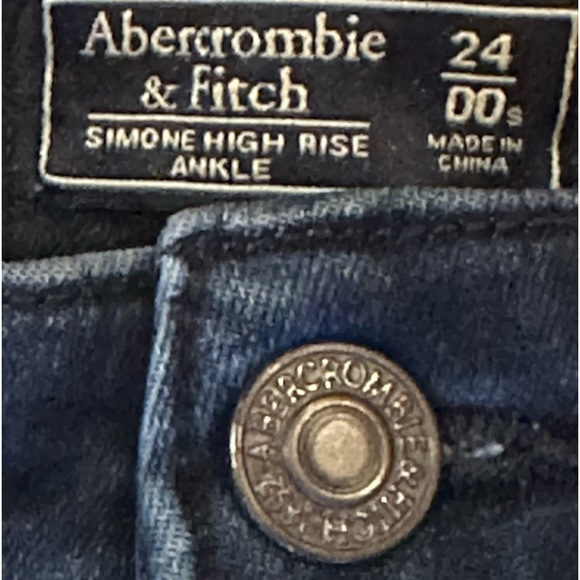 Abercrombie and Fitch Simone ankle jeans size 24/00 $79 dark tonal wash - Picture 3 of 9